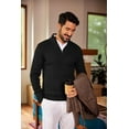 thumbnail image 3 of COOFANDY Men's Half Zip Sweaters Slim Fit Lightweight Mock Neck Turtleneck Cable Knitted Pullover, 3 of 11
