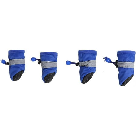 Dog Boots Puppy Shoes: 4Pcs Anti- Slip Dogs Boots Paw Protector Walking Pet Booties for Small Medium Dogs Size XL Blue Silicon Shoe Covers