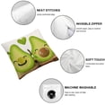 thumbnail image 4 of Acheng Cute Fruit Avocado Throw Pillow Covers,You Are The Avocado to My Toast Throw Pillow, Suitable for All Season Pillow Case for Room Bedroom Sofa Chair,2 Pcs White, 4 of 6