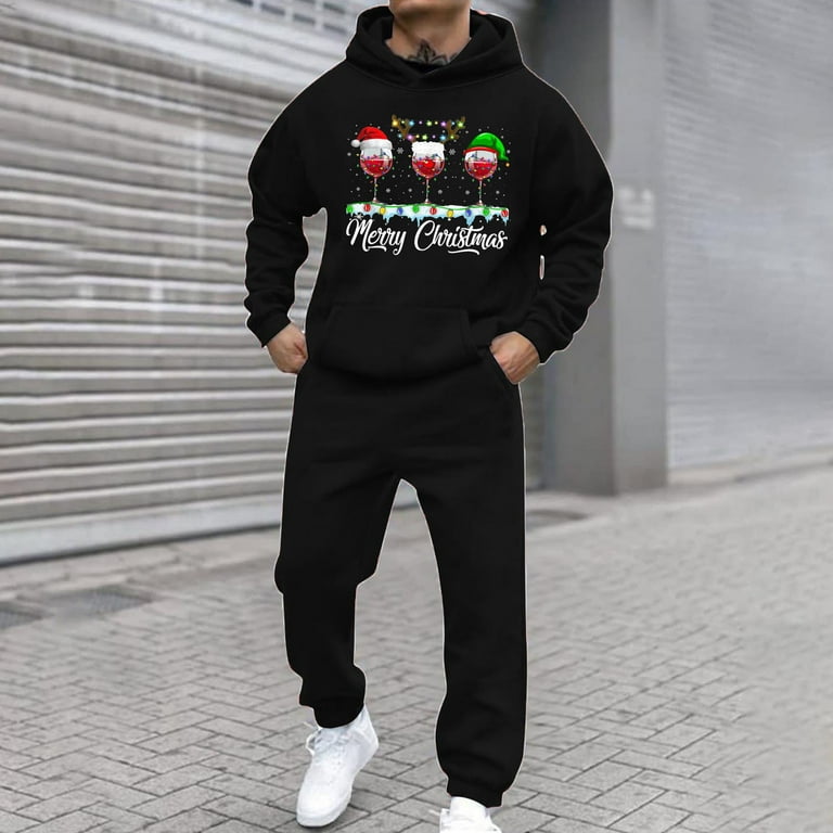 VBTAPA Men's Christmas Tracksuit Piece Hoodies Sweatpants Set