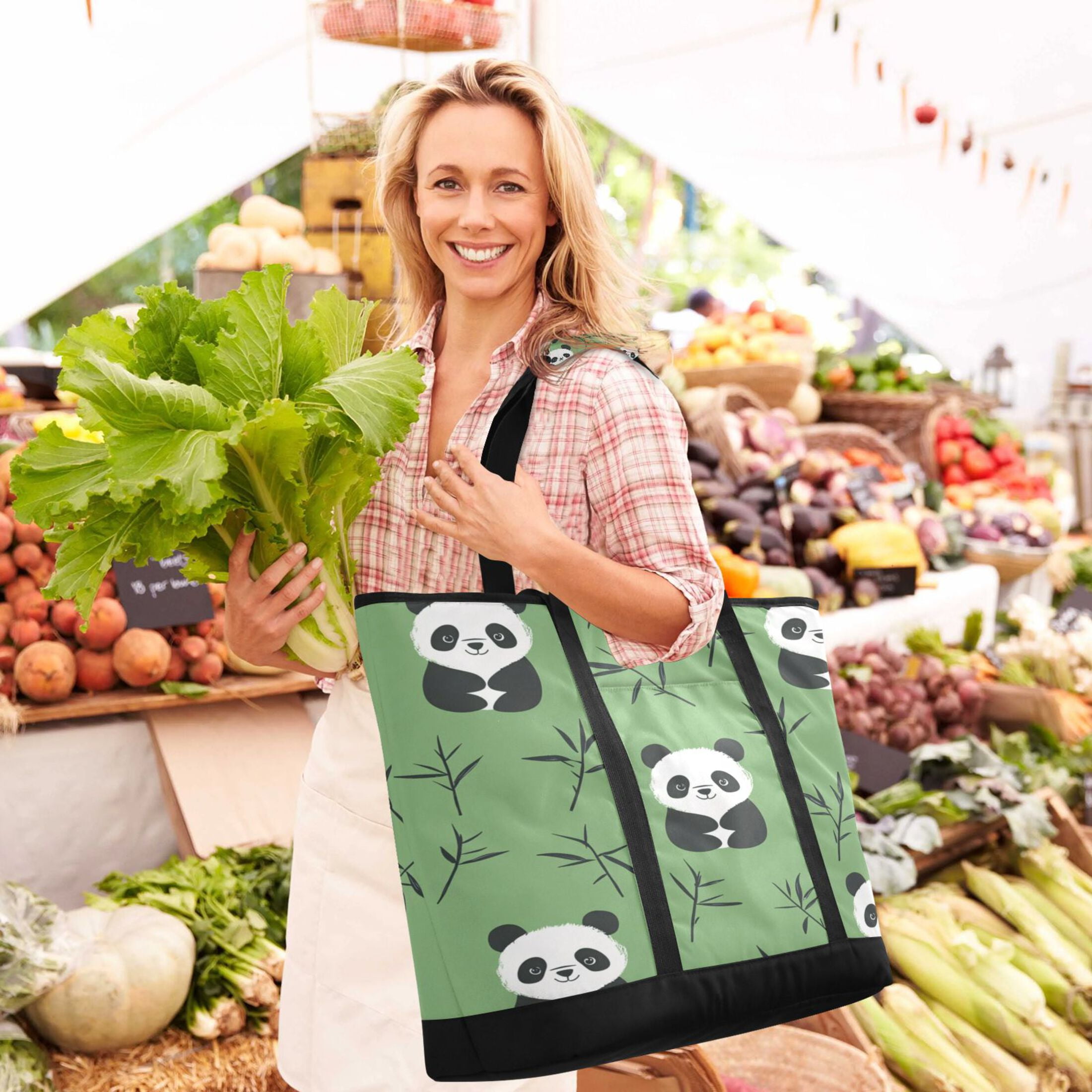 Large Hand-held Ice Pack Picnic Bag Insulation and Refrigeration Suitable for Shopping Picnics and Camping Super Cute Panda