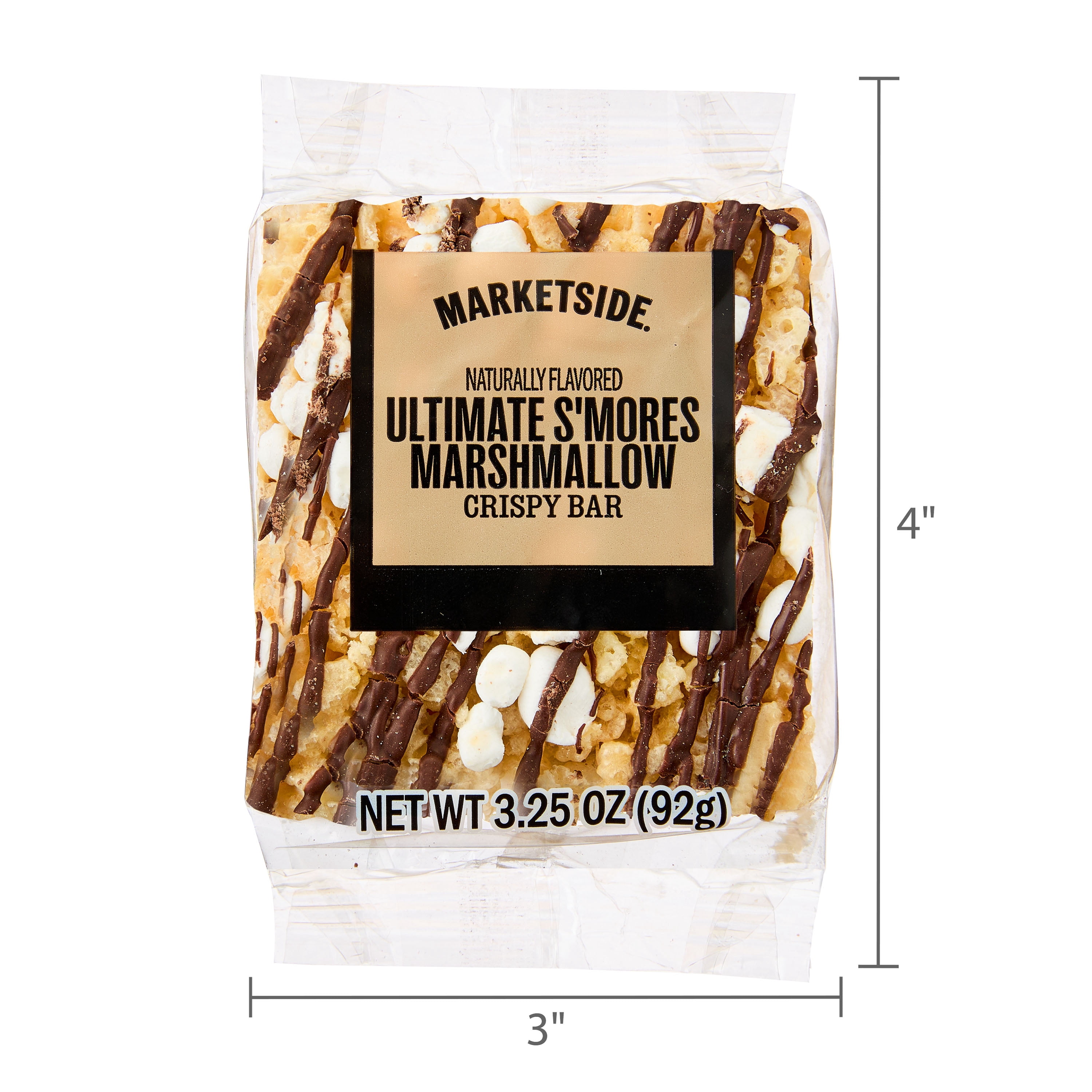 Marketside Ultimate S'mores Crispy Bar, 3.25oz, Flexible Film Bag, Shelf Stable, Instant