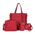 thumbnail image 2 of Bolso de hombro de Gran Capacidad Sunnimix 2 Paquetes Monedero y Correa de Borla Estilo Coreano Rojo Negro, 2 of 5