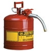Justrite Type II AccuFlow Safety Cans, Diesel, 5 gal, Yellow, 5/8" Hose - 1 EA (400-7250220)