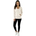 thumbnail image 3 of Women’s Lightweight Cotton Blend Zip Up Hoodie Jacket Oat X-Large, 3 of 9