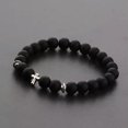 thumbnail image 2 of RSAMD 2023 New Cross Beaded Rosary Adjustable Black Lava Bead Men Fashion Bracelets-2, 2 of 3