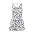 thumbnail image 4 of Vestido Corto para Mujeres Verano sin Mangas Cuello en V, Impresión de Moda con Bolsillos, Poliéster de Algodón Casual, 4 of 9
