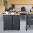 thumbnail image 2 of Romig Mesa Steel Mobile Locking Utility/Fax/Copy Table 30" X 23.25" - Medium Oak, 2 of 8