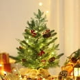 thumbnail image 3 of HLONK Small Pre-lit Artificial Christmas Tree  Fiber Optic Tabletop Xmas Tree, 3 of 9