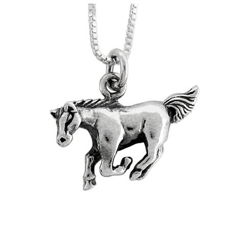 Chinese Silver Horse - Sterling Silver Chinese Zodiac Horse Charm Necklace