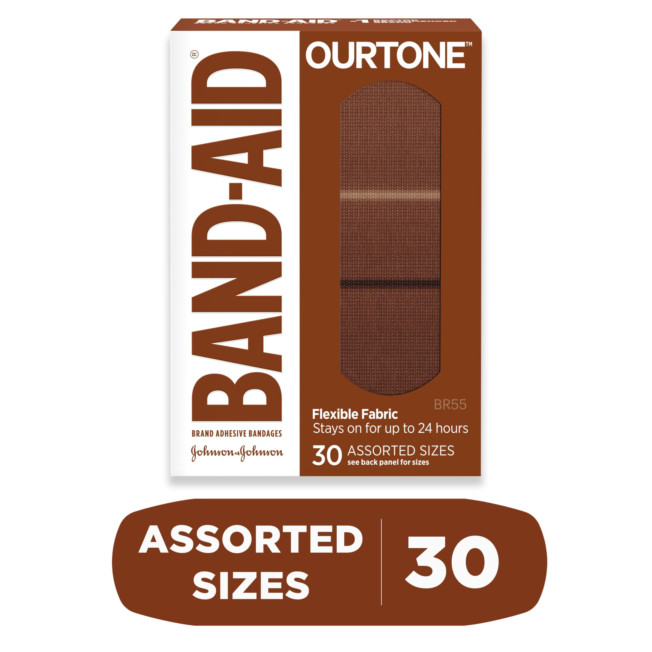 (6 pack) Band-Aid Brand OurTone Adhesive Bandages, BR55, 30 Count