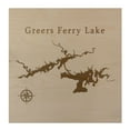 thumbnail image 1 of Greers Ferry Lake Map 12x12" Birch Wood Wall Art Office Decor Gift Engraved Arkansas, 1 of 3