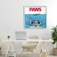 thumbnail image 5 of Stupell Industries Paws Cat Movie Parody White Framed Giclee Art design by Angie Rozelaar, 24 x 24, 5 of 8