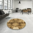 thumbnail image 3 of Ahgly Company Indoor Round Patterned Saddle Brown Area Rugs, 6' Round, 3 of 6