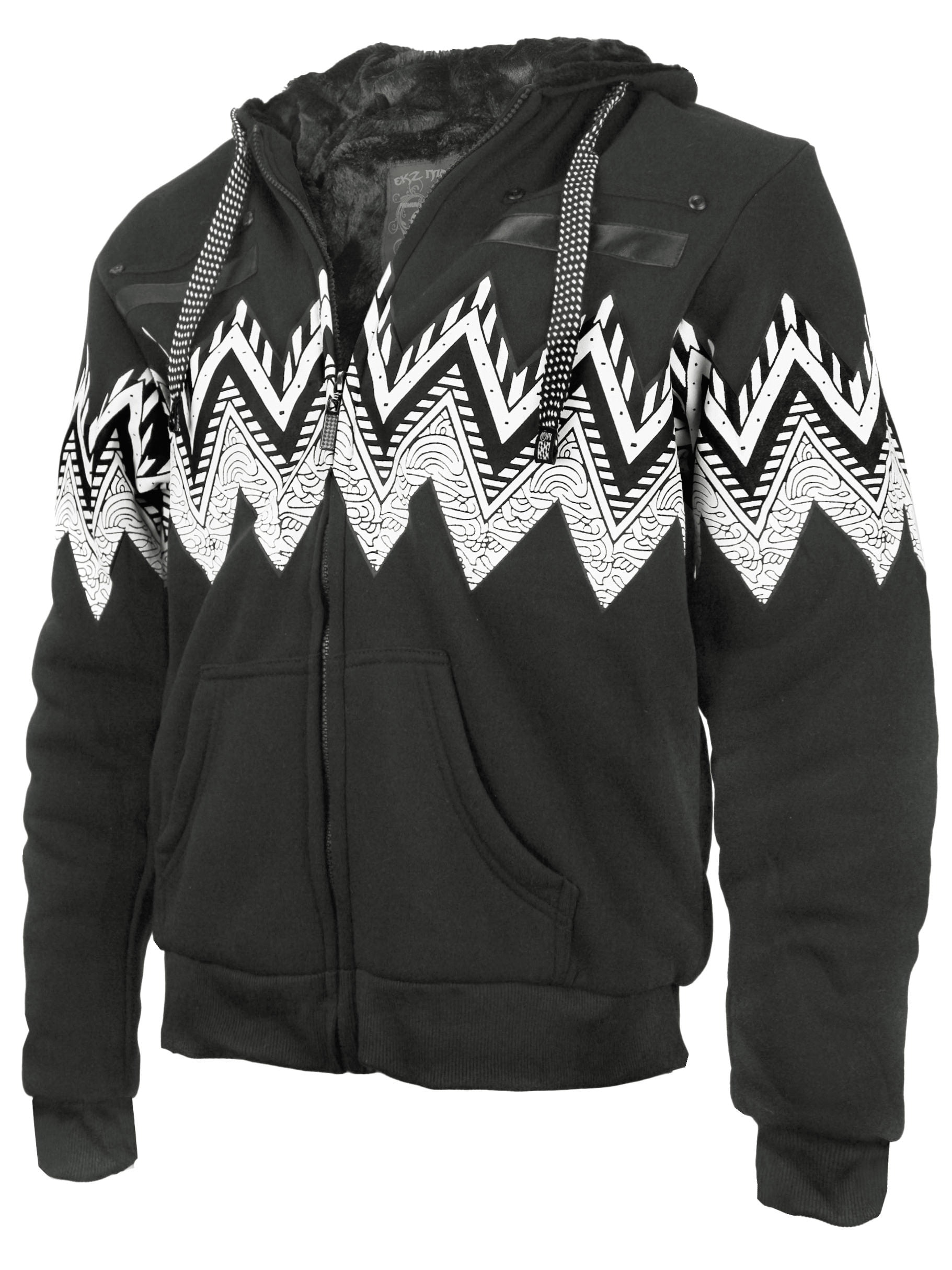 mens tribal fleece pullover