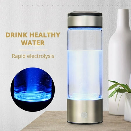 Hydrogens Water Generator Alkaline Water Maker Rechargeable Portable Water Ionizer Bottle 380ml USB (Best Alkaline Water Maker)