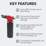 Solder-It Pro-Torch PT-220 | Automatic-Ignition Butane Torch Lighter | Up to 220 Minutes Butane Refill Tank | Blow Torch, Soldering Tool, and Grill Lighter | For Brazing, Plumbing, Auto Repair