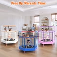 thumbnail image 2 of 60" Mini Trampoline for Kids with Safety Enclosure Net, SHINPT Indoor & Outdoor Trampoline with Adjustable Gymnastics Bars and Rust-Resistant Steel Frame, Small Trampoline for Boys & Girls, 2 of 9