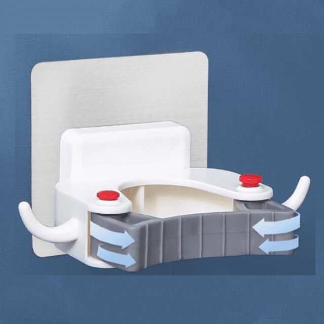 Potente soporte para fregona con ventosa, sin perforaciones, gancho sin costuras, soporte para escoba, fregona de baño, escoba colgante, clip para inodoro, clip para inodoro, paquete de 2, color aleatorio Sailing Electrónica