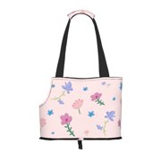 Dog Sling Carrier, Small Dog/Cat Soft Side Carrier Tote Bag for Subway/Shopping/Hiking/Travel-Pink Floral Design Pattern