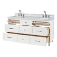 thumbnail image 4 of Ariel Monroe 67 Inch Double Oval Sink Bathroom Vanity With Italian Carrara Marble Countertop 1.5 inch Edge In White, 4 of 7