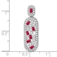 thumbnail image 5 of Auriga Fine Jewelry 14K White Gold Ruby and Diamond Oval Chain Slide Pendant for Women (L-28.8mm, W-9mm), 5 of 6