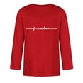 thumbnail image 4 of Afuyipoi Men's Three-Quarter Sleeve Letter Print T-Shirt,Short Sleeve Casual Fashion Round Neck Athletic Wear Red 5XL, 4 of 6