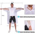 thumbnail image 5 of Ponchos de lluvia, con capucha de cordón, paquete de 2 ponchos de lluvia desechables de emergencia, paquete familiar compatible con adultos, transparente Afortunado Sencillez, 5 of 5