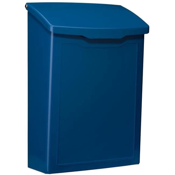 Architectural Mailboxes Marina Steel Wall Mount Mailbox, Blue, Small