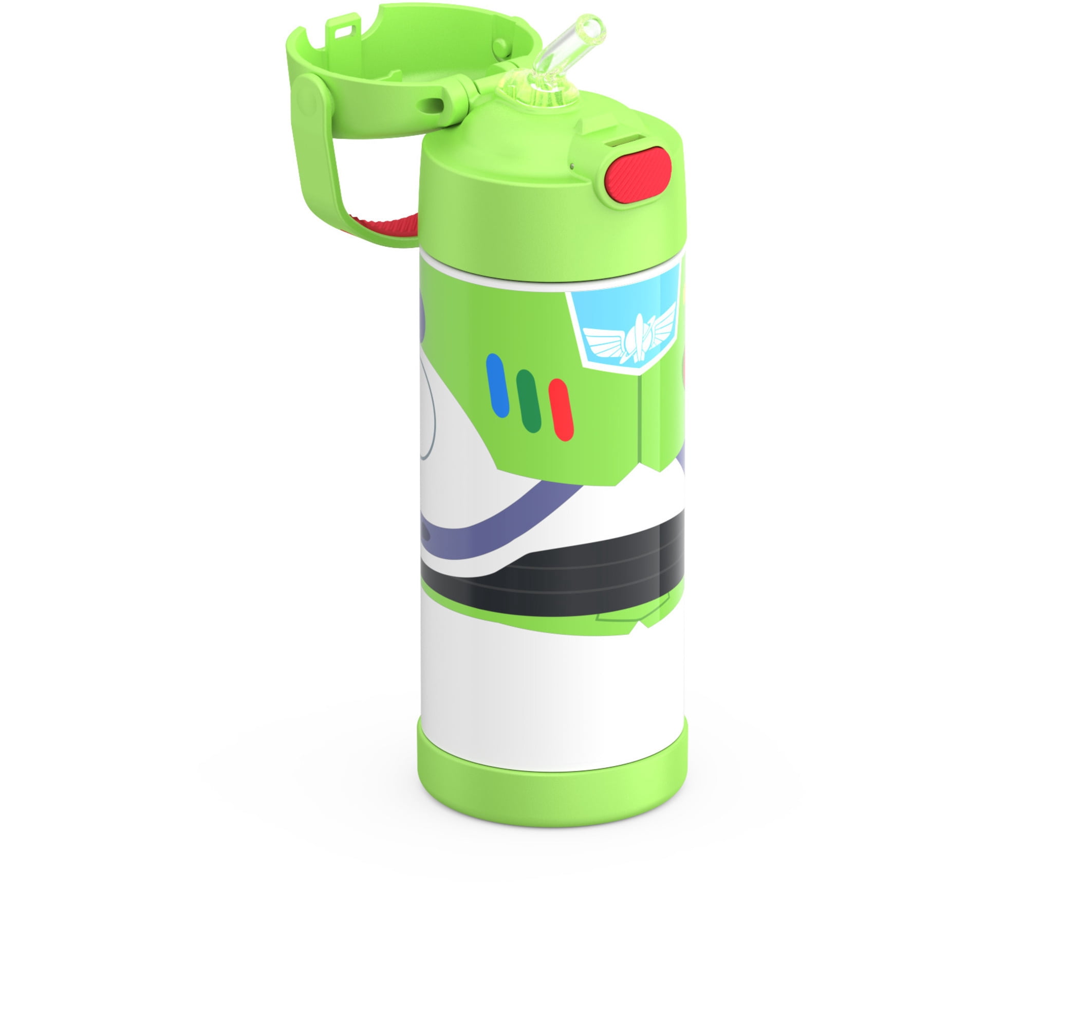 Thermos Stainless Steel Vacuum Insulated FUNtainer Bottle with Covered Straw, Dishwasher Safe, Leak-Proof, Toy Story Buzz, 14oz