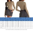 thumbnail image 2 of Blusa Mangas Largas Top ajustado con cuello redondo, Túnica corta básica para mujer, parte de arriba, traje informal Kuymtek Café T M para Mujer, 2 of 6