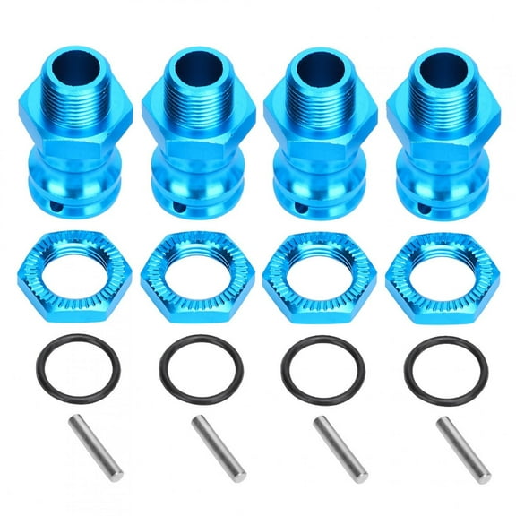 Aluminum Wheel Hubs Hex Kit, 4pcs Aluminum Alloy 17mm Hex 23mm Wheel Extension Adapter for 1/8 Scale RC Cars Trucks Off Road Buggies (Black/Blue)[blue]