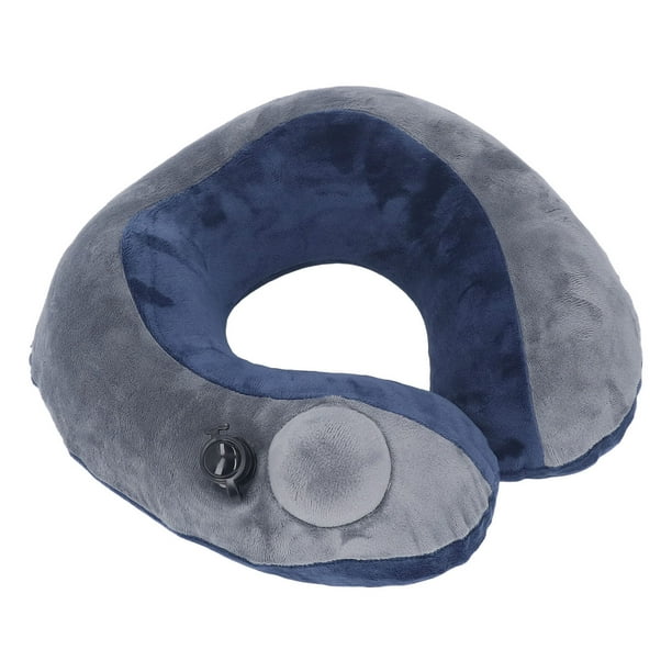 Almohada de viaje autoinflable joroba curva en forma de U almohada de viaje que ahorra espacio no se decolora agradable para la piel con funda de almohada desmontable para ANGGREK Otros