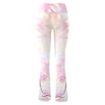 thumbnail image 4 of WLJ Women Tie-Dyed Crossover High Waisted Flare Wide Leg Yoga Pants, 4 of 4