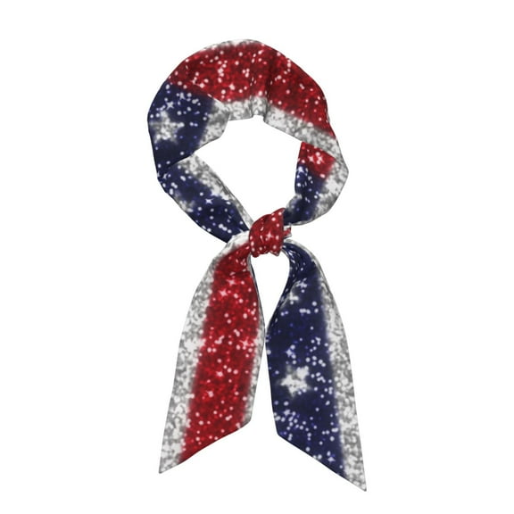 Cauagu America Flag Glitter Pattern Scarf for Women,Neck Scarf Women's Wrap Scarf Head Shawl Long Scarf Accessory Scarf Fall Gift