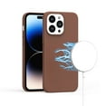 thumbnail image 3 of For Apple iPhone 14 Pro Max (6.7") MagSafe Compatible Original Invisible Circle PU Leather Hybrid with Metal Buttons Cover ,Xpm Phone Case [ Saddle Brown ], 3 of 5