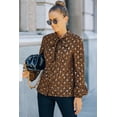 thumbnail image 2 of Cheetah Tie Neck Blouse, 2 of 6