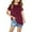 Wine1, variant on yillto Girls Striped Shirts Summer Short Sleeve Color Block Trendy Crewneck Loose Pullover Tops