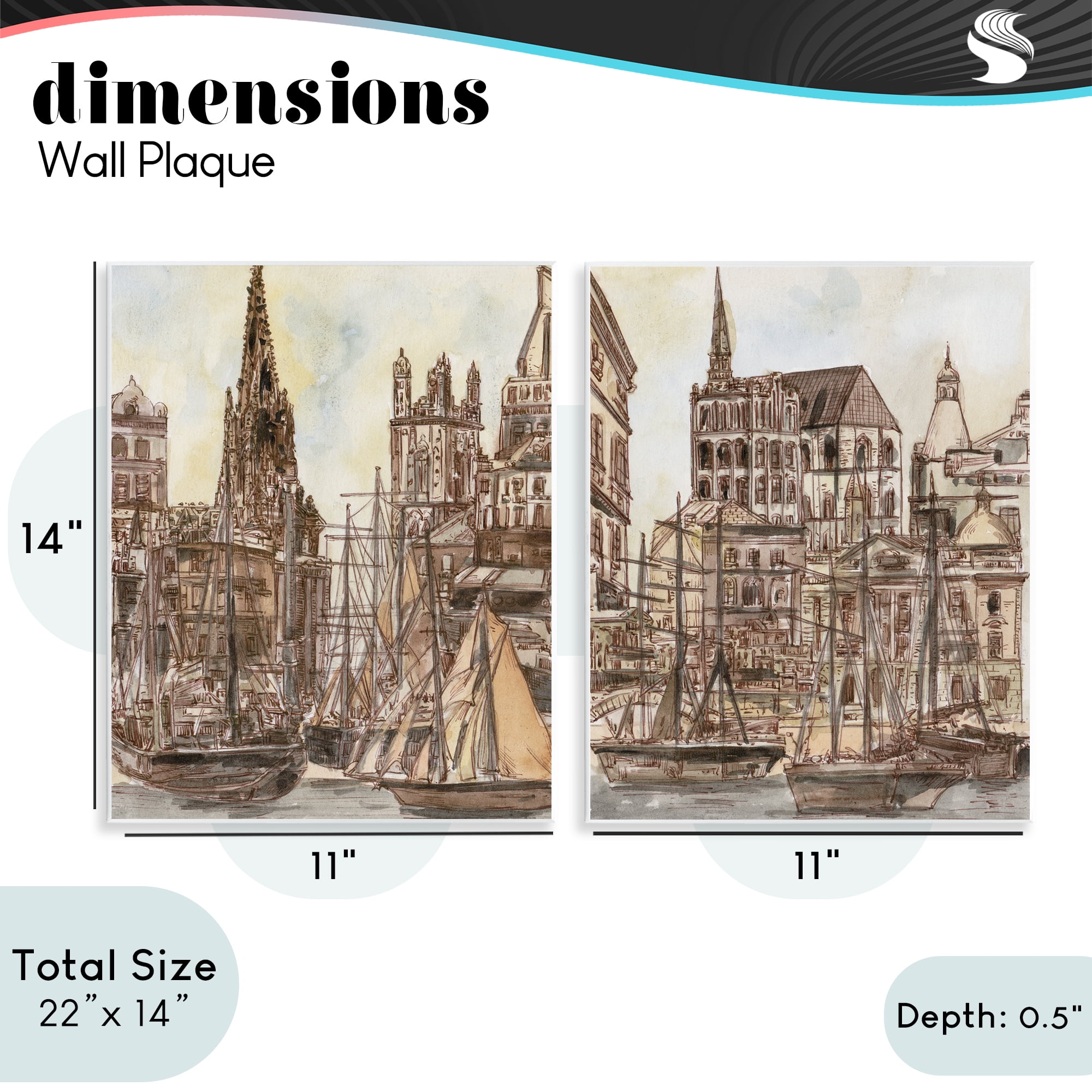 Stupell Industries Salted Remnants Pier 2 Piece Wall Plaque Art Set, design by Melissa Wang