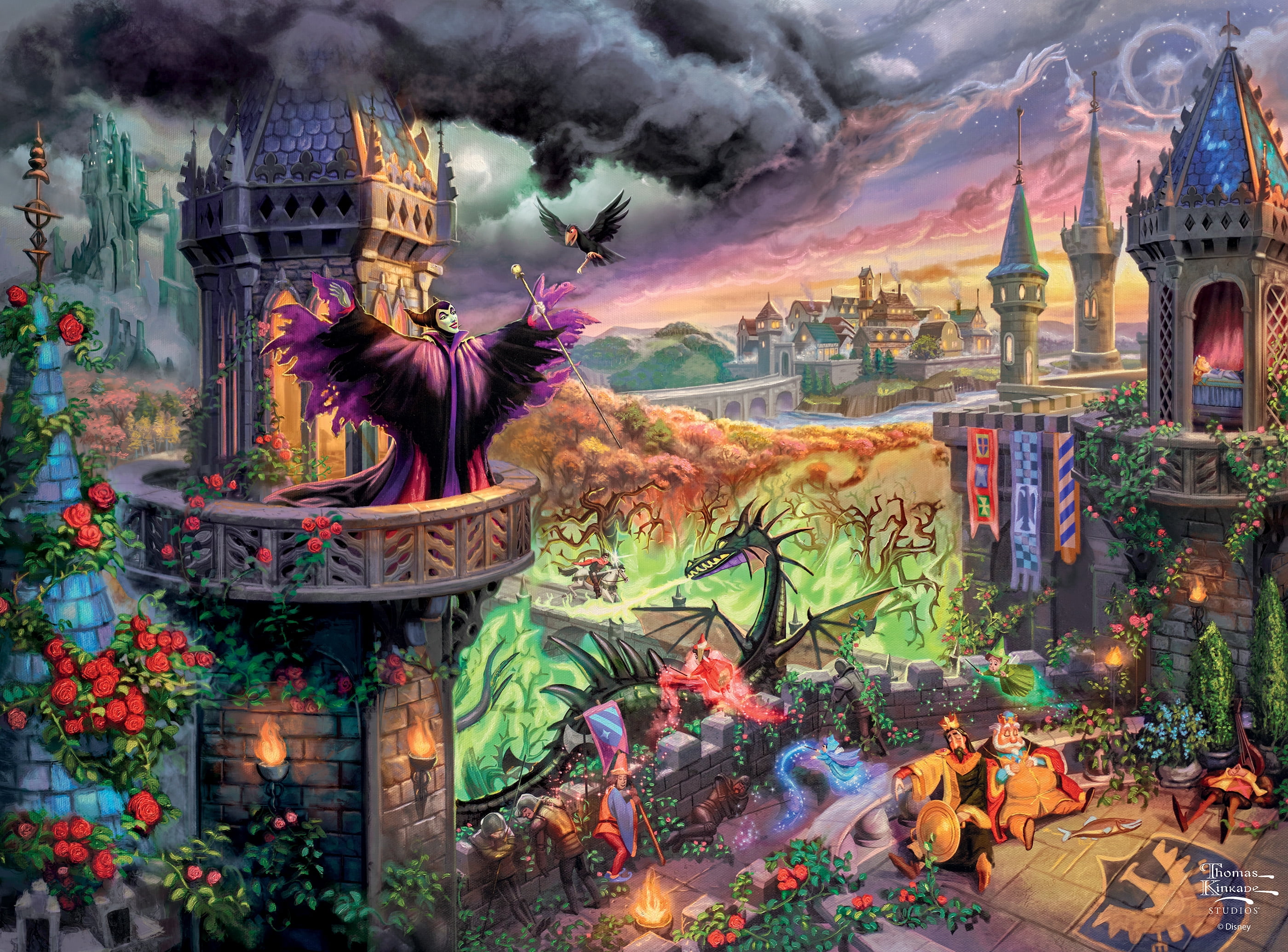 Buffalo Games 1000-Piece Silver Select Disney Thomas Kinkade Maleficent Jigsaw Puzzle