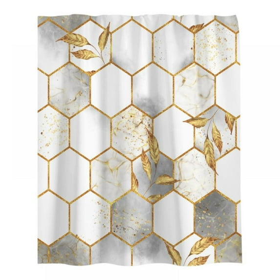 Marble Bathroom Shower Curtain Hooks,Unique 3D Printing,Decorative Bathroom Accessories,Water Proof