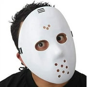 amscan Halloween Costume Horror Hockey Slasher Plastic Face Mask, White, One-Size