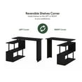thumbnail image 3 of Pemberly Row L-Shape Computer Desk with 3-Tier Shelves in Americano/Black, 3 of 6