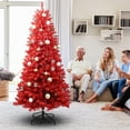 thumbnail image 6 of Mayhihi 5FT Christmas Tree, Red Pine Premium Artificial Tree, 624 Realistic PVC Mixed Tips, 6 of 7