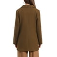 thumbnail image 3 of INSPIRE CHIC Women's Winter Overcoat Mid-Length Notch Lapel Single-Breasted Peacoat L Brown, 3 of 6