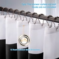thumbnail image 5 of Black and White Shower Curtain for Bathroom, Striped Shower Curtain Black and White, Fabric Shower Curtain Waterproof for Bathroom, with 2 Heavy Stones, 72" W x 72" H, 5 of 6