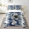 thumbnail image 2 of jejeloiu American Rugby Helmet 7-Piece Bedding Comforter Set,Football Game King Bedding Sets,Gray Blue Graffiti Bed Sheets For Men Women,Microfiber Bedroom Decor Reversible, 2 of 8