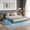 Walnut, variant on YouTrend King Bed Frame with RGB LED Lights,Floating Bed with Fluted Design;Heavy Duty Steel, Modern Metal Bed Frame,Walnut