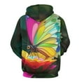 thumbnail image 3 of Colorful Butterfly Floral Print Men's Women Vintage 3D Hooded Sweatshirt - All-Season Loose Fit Streetwear, 3 of 6