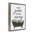 thumbnail image 4 of Wash Worries Away Herbs Brown Framed Floater Canvas Wall Art, design by Lettered and Lined, 4 of 10